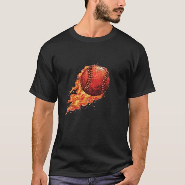 Feuer Baseball  T-Shirt (Vorderseite)