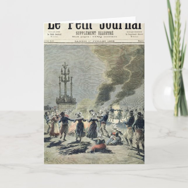 Feuer beleuchtet, um die Sommersonnenwende herein Karte (Vorderseite)