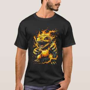 Feuer-Bestie-Digimon-Monster-Comic-Street-Art T-Shirt