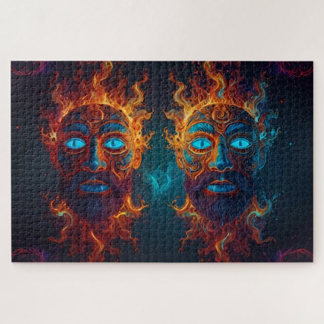 "Feuer der Götter" mit verschiedenen Gottheiten-Se Puzzle (Horizontal)