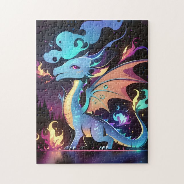 Feuer des verzauberten Drachen Puzzle (Vertikal)