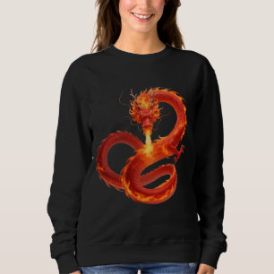 Feuer Drache Fantasy Kunst Design, Mythisches Wese Sweatshirt