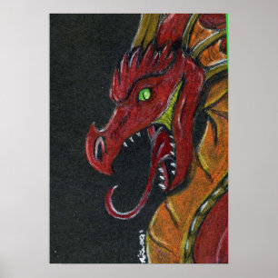 Feuer-Drache-Plakat-Druck Poster