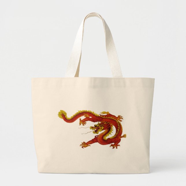 Feuer-Drache-Tasche Jumbo Stoffbeutel (Vorne)