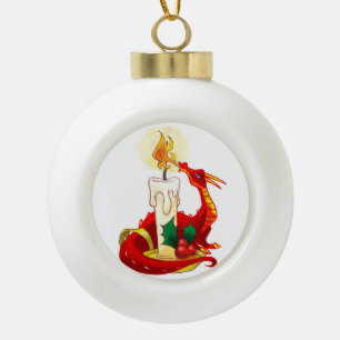 Feuer-Drache-Weihnachtsverzierung Keramik Kugel-Ornament