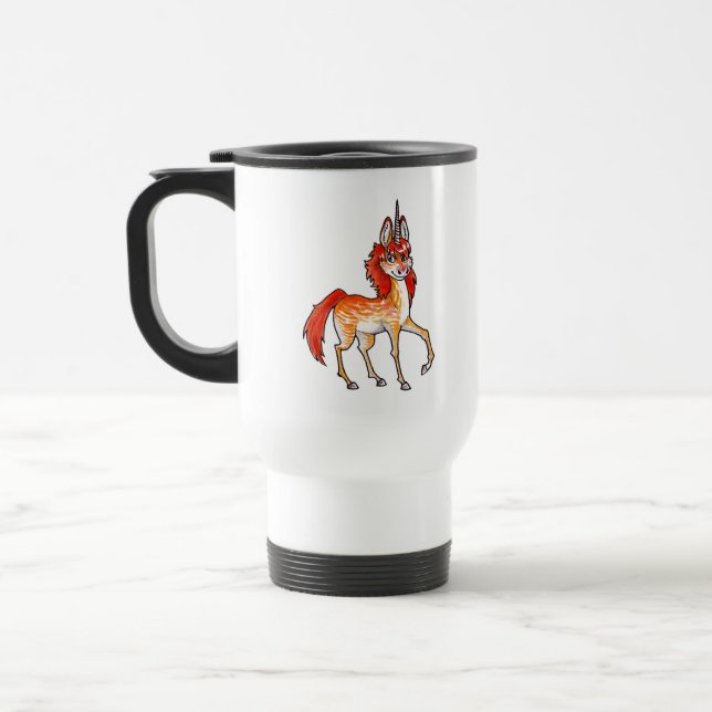 Feuer-Einhorn Reisebecher (Links)