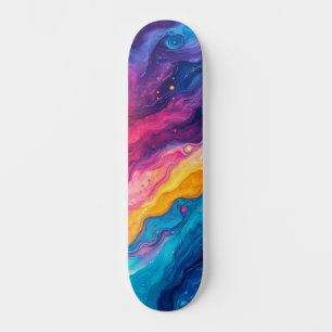 Feuer & Eis abstraktes Gemälde Skateboard