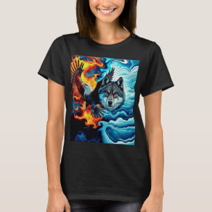 Feuer & Eis - Adler & Wolf T-Shirt