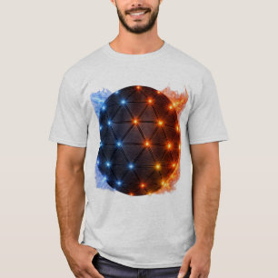 Feuer & Eis Energie-Sphäre – Geometrisches Lichtgi T-Shirt