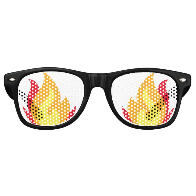 Feuer-Emoji-Party-Sonnenbrille Partybrille (Vorderseite)