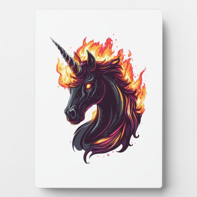 Feuer & Flamme Einhorn (1) Fotoplatte (Vorderseite)