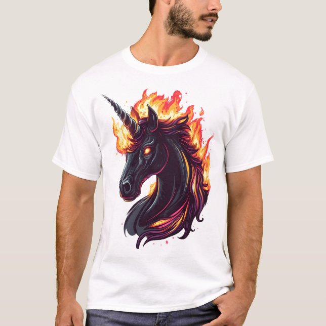 Feuer & Flamme Einhorn (1) T-Shirt (Vorderseite)