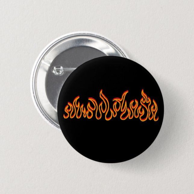 Feuer Flammen Lohe Umriss Button (Vorne & Hinten)