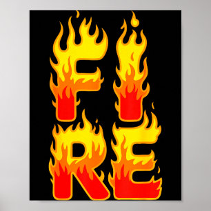 Feuer Flammen-Shirt Erwachsene Kinder Männer Fraue Poster