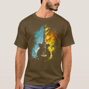 Feuer Flammen Wasser Abstrakte Kunst Design Musike T-Shirt