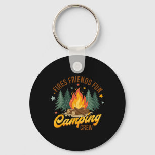 Feuer Freunde Spaß Camping Crew Sommer Camper Lage Schlüsselanhänger