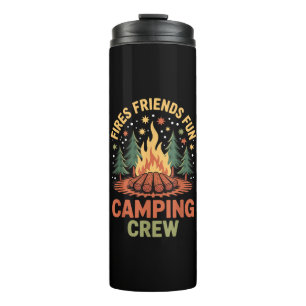 Feuer Freunde Spaß Camping Thermosbecher
