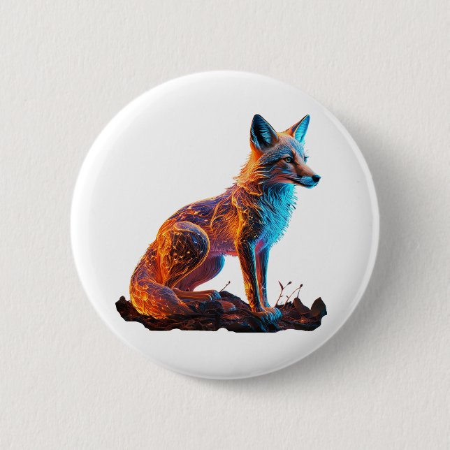 Feuer Frost Fuchs Button (Vorderseite)