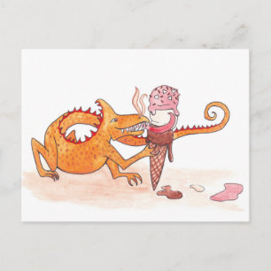 Feuer gegen Eiscreme Postkarte