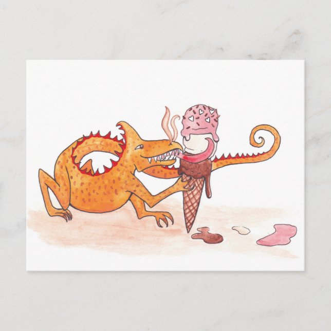 Feuer gegen Eiscreme Postkarte (Vorderseite)