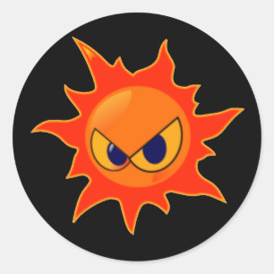 Feuer-Gesichts-Aufkleber Runder Aufkleber