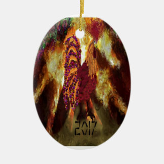 Feuer-Hahn 2017 Keramikornament