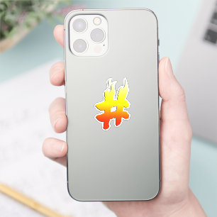 Feuer Hashtag Symbol Aufkleber