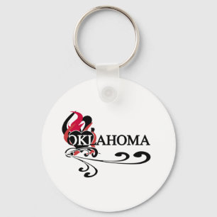 Feuer-Herz Oklahoma Schlüsselanhänger