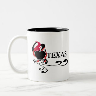 Feuer-Herz Texas Zweifarbige Tasse