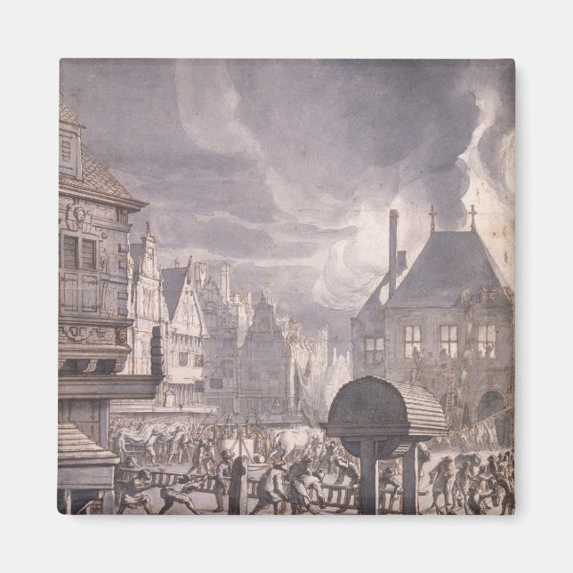 Feuer im Rathaus von Amsterdam Magnet (Vorne)