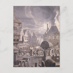 Feuer im Rathaus von Amsterdam Postkarte