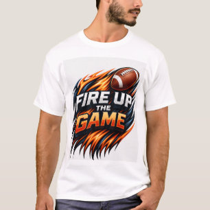 Feuer im Spiel Football-Shirt Kühne Flammen-Spor T-Shirt