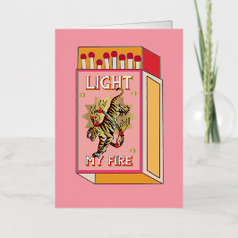 Feuer in der Matchbox Grußkarte Mit Foliendruck