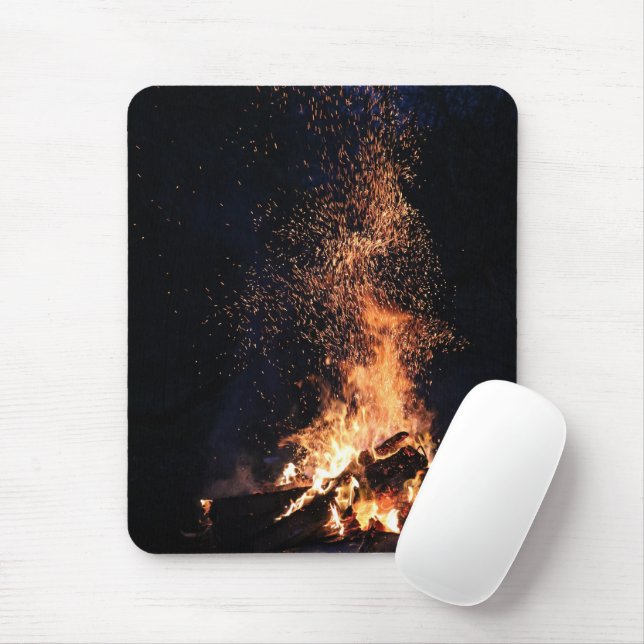 Feuer in der Nacht im Lager Mousepad (Mit Mouse)