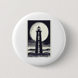 Feuer-Insel-Leuchtturm New York Mond Button