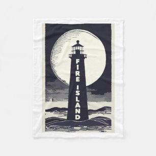 Feuer Insel Leuchtturm New York Mond  Fleecedecke