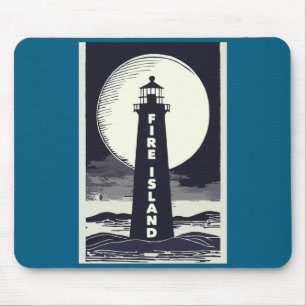 Feuer-Insel-Leuchtturm New York Mond Mousepad
