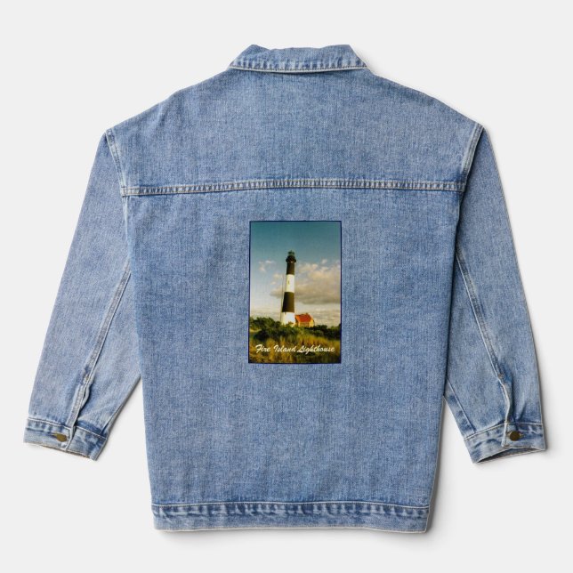 "Feuer ist. Leuchtturm bei Sunset' Denim Jacket Jeansjacke (Rückseite)