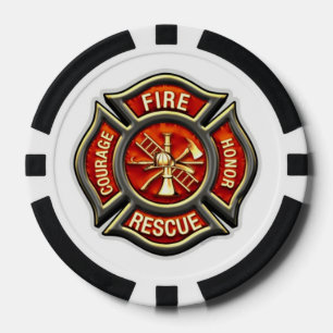 Feuer-Kämpfer-Malteserkreuz-Poker-Chips Pokerchips