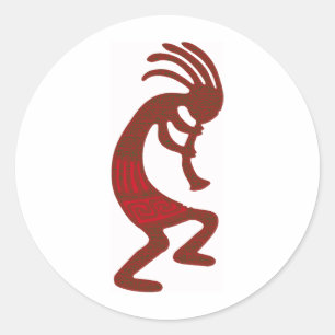 Feuer Kokopelli Runder Aufkleber