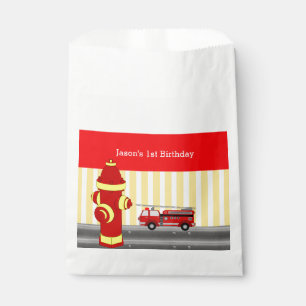 Feuer-LKW-Geburtstags-Party personalisiert Geschenktütchen