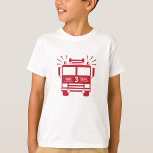 Feuer-LKW-Kindergeburtstag-Shirt des Feuer-Motor-  T-Shirt