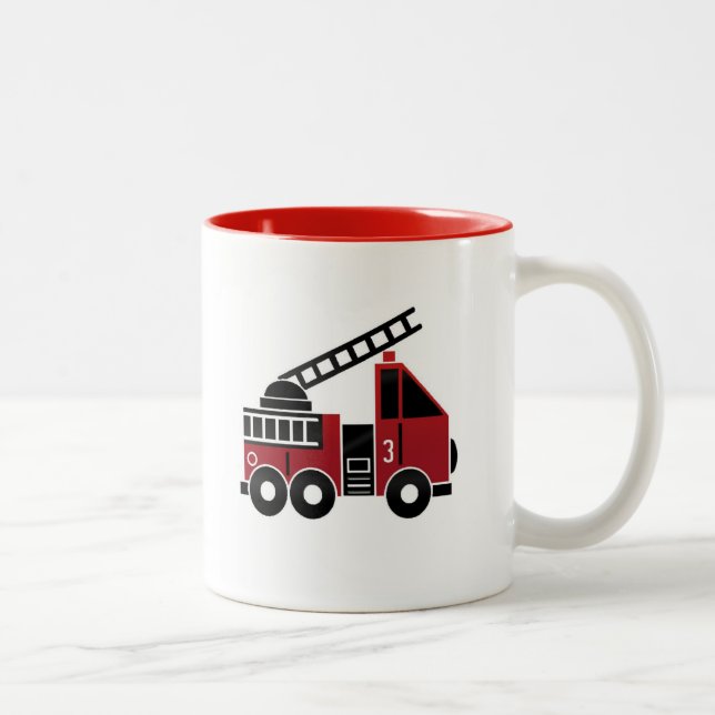 Feuer-LKW-Tasse Zweifarbige Tasse (Rechts)