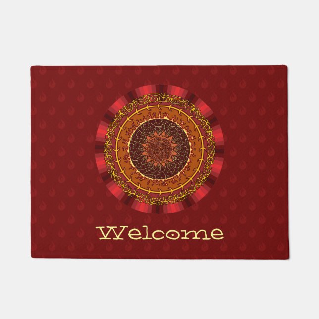 Feuer Mandala Doormat Fußmatte (Vorderseite)