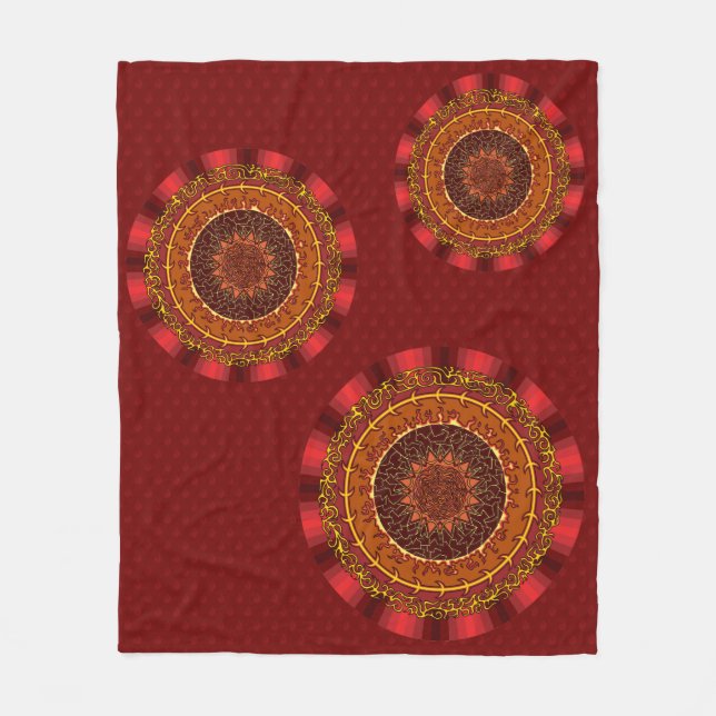 Feuer Mandala Fleece Blanket (Vorderseite)