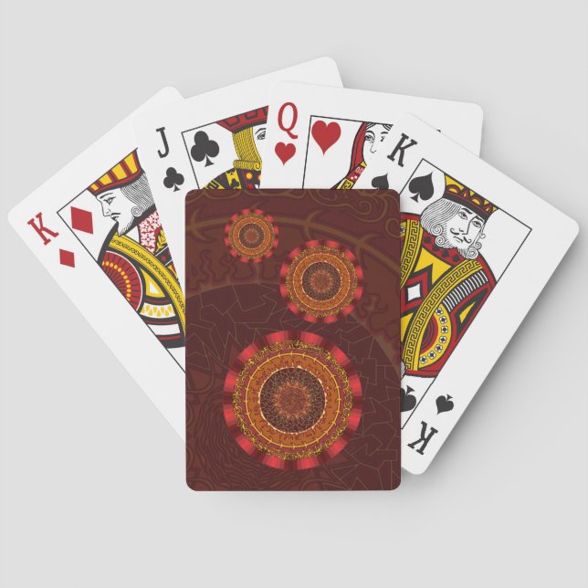 Feuer-Mandala-Klassikkarten Spielkarten (Rückseite)
