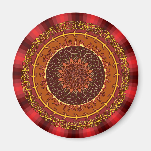 Feuer Mandala Magnet (Vorne)