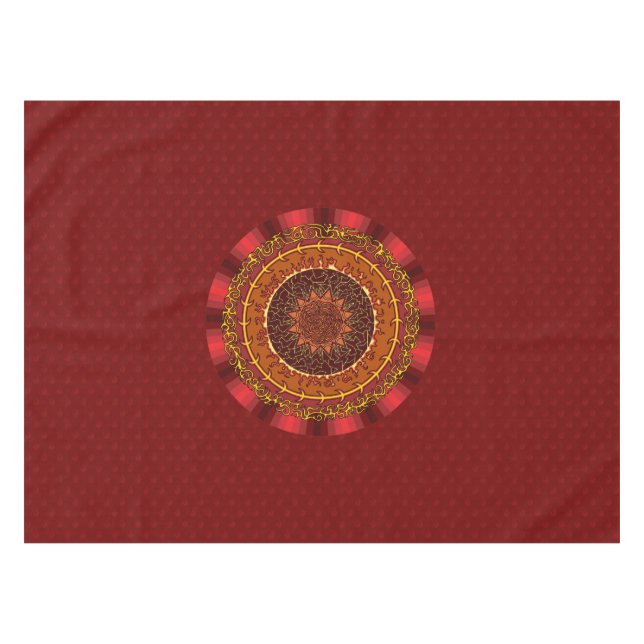 Feuer Mandala Tablecloth Tischdecke (Vorderseite (Horizontal))
