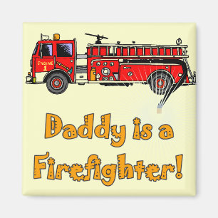 Feuer-Motor-Vati-Feuerwehrmann-T - Shirts und Magnet