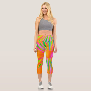FEUER MULTI FARBFANTASY FLORAL DESIGN CAPRI LEGGINGS